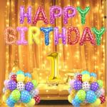 Gleam Number & No 1 Rose Gold Black Foil Balloons with Happy Birt