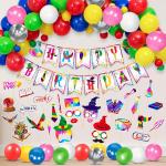 Zyozique Multicolor Magical Wizard Birthday Decorations, Magical Wizard Party Decorations Include Letter Banner, Balloon and Photo Booth Props (Pack of 56)