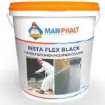 MAKPHALT Insta Flex Black | Roof Balcony Bathroom Waterproofing Elastomeric Coating -1Kg Adhesive (1 kg)