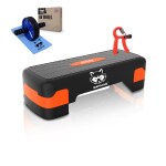 Mapache Aerobic Stepper With Ab Wheel roller Plus Hand Gripper for Home and Gym Use,Anti-Skid,Tough, Stepper Color (Bright Orange)