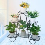 WonderStand ATLAS Plant Stands (Multi-Tier) Plant Stand for Balcony, Flower Pot Stand Rust Proof Galvanized Metal with 7 Layer Coating (Black)