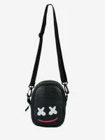 BAGSTRAPP Marshmello Print Black colour unisex Sling Bag/Crossbody Bag/Pouch Bag/Messenger Bag