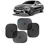Kingsway Car Curtain Sticky Sun Shade Universal Use for Mercedes Benz C Class, 2018 Onwards Model, Color : Black, Mesh, Pack of 4 Piece Car Sun Shades Blinds Cover
