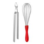 JISUN Stainless Steel Egg Whisk / Egg Beater & Chimta / Roti Chimta for Kitchen Tool Set