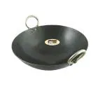 Kitchen Shopee Iron Deep Kadai/Frying Pan Kadhai Cooking 12Inch Black New Kadai 5 Liter