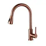 DIGGICOM Rose Gold High Arc Single Handle Kitchen Sink Faucet With Hot And Cold Tap
