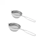 Dynore Stainless Steel Set of 2 Classic wire handle Tea strainer Size 7 & size 8
