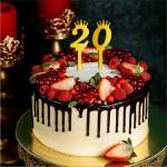 GIGGA Acrylic Material Number Cake Topper For Cake Decoration Design Zero (Golden)
