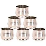 LIMETRO STEEL (Pack of 6) Stainless Steel G2-6 Glass Set Glass Set Water/Juice Glass (350 ml, Steel, Steel)
