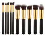SHRIRAYS Luxury 10-Piece Makeup Brush Set in Elegant Black | Professional Beauty Brushes for Flawless Looks