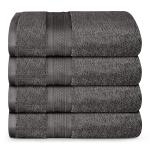 TRIDENT Charcoal Soft and Plush 100% Cotton Towels with 500 GSM Bath Towel (4-Piece)
