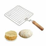 NOHUNT Strong And Strurdy Wood Handle Papad Jali And Roti Maker Jali