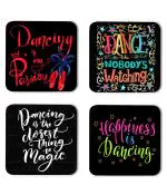 Whats Your Kick Dance Lover Dancing is My Passion Quotes Printed Set of 4 Coaster With Metal Stand