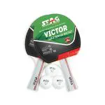 Stag Iconic Victor Table Tennis Set Premium Ping Pong Playset Professional Rackets with White Balls