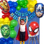 House of Banter Superhero Theme Birthday Decoration for Boys, Kids Party, Girls - Super Hero Birthday Decoration Set, Cartoon Theme Birthday Decoration Kit for Boys, Comic Super Heroes Party Supplies