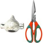 Urban Buy Multicolor Aluminium Modak And Heavy Scissors Kitchen Tool Set 2 Pc