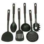 BREAZBELL 6 Pcs Kitchen Tool Set Spatula Nylon Heat-Resistant Nonstick Serving Spoon Spatula, Pasta Server, Deep Ladle, Turner Scoop Kitchen Serving Utensil Tools 6 Pcs/Set Nylon Heat-Resistant Nonstick Spoon Spatula Turner-1PC