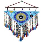 VVISBA Premium Handmade Triangular Evil Eye NAZARLIK for Home and Office Decor, Protection Against Evil and Negative Energy (LightBlue)