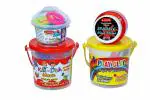 Rabbit Dough Classic Bucket, Play Clay 8 Colors Bucket, Sparkle MUD Slime 100 g, Sand 100 g, 5 Play Sand Toys