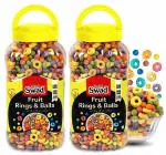 Swad Breakfast Cereal Fruit Ring, Multigrain (Made with Oats, Rice, Corn, Kids Cereal ) 2 Jar, 560g