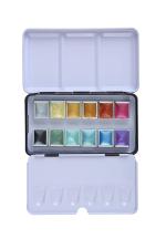 Brustro Multicolored Metallic Watercolour Half Pans (Set Of 12)
