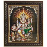 pujaNpujari Lord Narasimha / Shree Nrusimha / Narasingh / Narsingh / Narasingha with Gold Plated Photo Frame Religious Frame