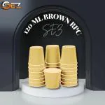 SEZ Set of 50 Brown Ripple Insulated Kraft 4oz Ripple Paper Cup