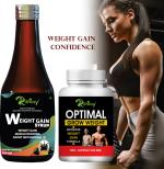 Floarkart Optimal Weight Gainer/ Builds Body Weight Gain Capsule & Weight Gain Syrup Combo Weight Gainers/Mass Gainers (200.31 ml, No Flavour)