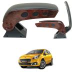Oshotto Dual Tone (Black & Wooden Finish) Car Armrest Console Compatible with Fiat Punto