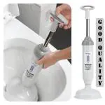 RONTENO Toilet Cleaner Plunger Air High Pressure Drain Dredger Pump for Bathroom, Sink(1 Pic, Grey)