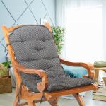 Faburaa Rio Soft & Relaxing Cotton Seat Cushion for Patio Chair Rocking Chair 24x50 Inch (Black)