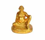 Idol Collections Gold Brass Swami Samarth Idol Murti Brings Prosperity Golden, Copper Red Dancing Ganesha In Finish, 9 Inch