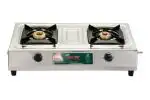 Golden Surya Maxx Silver Stainless Steel 2 Burner Gas Stove