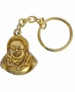 Laughing Buddha Keychain Brass Collectible Handicraft Art by BHARAT HAAT