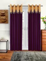 Cortina Fancy Polyester eyelet Curtain Window for Home, Bedroom, Guest Rooms, Office Rooms-Purple