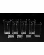 Finner Unbreakable Transparent Plastic Glass Set 300 ml (Pack of 8)