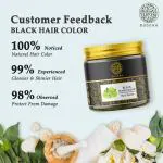 Buddha Natural Black Hair Color Powder - Natural Plant Ingredients - Get Instant Black Hair - Ammonia Free, Bleach Free, Sulphate Free
