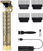 HTC Professional Golden T99 Trimmer Haircut Grooming Kit Metal Body Rechargeable Gold