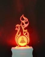 Shri Girraj Ji Multicolor Buring Symbol 3D Illusion Night Lamp