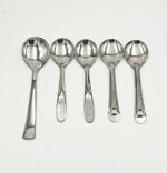 SHLINCO KTS05_S1 SHLINCO New Trend Combo Pack Of Stainless Steel Kitchen Tool Set Of 5 |Cooking Spoon , Silver | Big Spoon | Spatula Set Spoon| Serving Big Spoon Set Of 5| Silver Kitchen Tool Set (Silver, Cooking Spoon, Spatula)