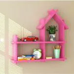 WOODSY display rack,organizer shelf for home decoration items shelve for kitchen,showcase stand,multipurpose wall Mount shelf,book rack,wall decor (Pink)