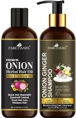 Park Daniel Pure And Natural Onion Oil And Onion Ginger Shampoo, 200 Ml Each (Combo Of 2)
