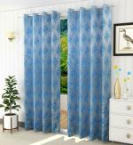 FRESH FROM LOOM Jute Curtains for Window 5 Feet Long | Screens with Eyelet Ring | Yarn Weaved Breathable Parda | Hypoallergenic Dust Repellent | Modern Parde for Living Room (Blue, 1pc)