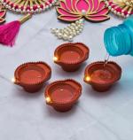 MOSTSHOP Water Sensor Eco-Friendly Led Diyas Candle E-Diya,Warm Orange Ambient Lights,Battery Operated Led Candles for Home Decor, Festivals Decoration Diwali Lights Diva (Sensor Led Diya 4 pcs)