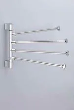 Well Set Silver Stainless Steel Towel & Robe Holders (4 Bar)
