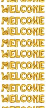 AMFIN Welcome Letter Foil Balloon/ Anniversary Party Decoration Items ( 7 Letters) - Golden