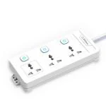 EMBOX 10A Extension Board with Individual Switch-Multi Plug Socket with 3 Sockets-Power Strip Extension with Safety Shutter and Indicator-5 Meter Extension Cord-2500W (3 Socket - 5 Meter Cable)