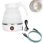 Rezek 600W Stainless Steel Heating Plate Fast Boiling Portable and Foldable Electric Kettle 600ml Multicolor