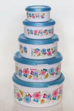 UNICEPT Food Fresh Plastic Storage Container Set for Fridge, Modular Containers for Kitchen-Blue