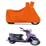 Bull Rider Orange Polyester Two Wheeler Cover For Mahindra Rodeo